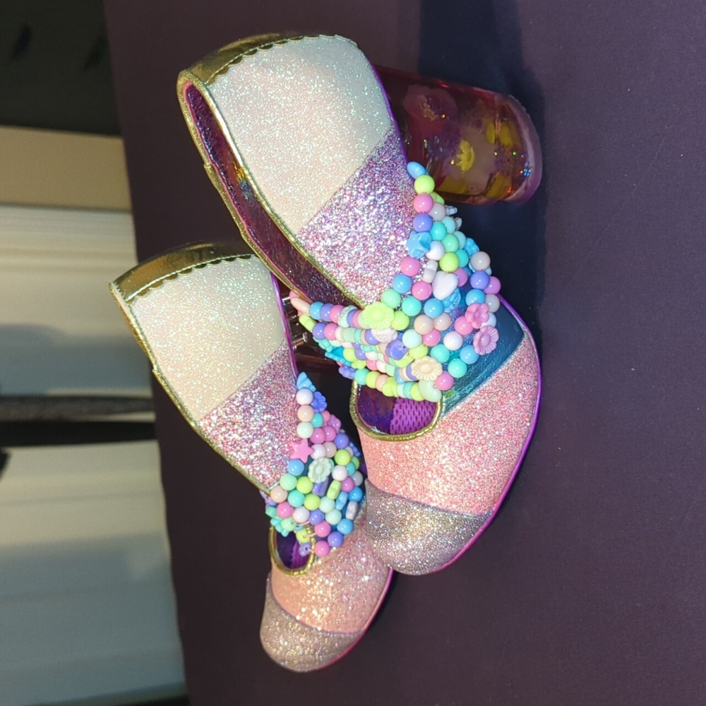 Irregular Choice Pastel Beads Heart Heels